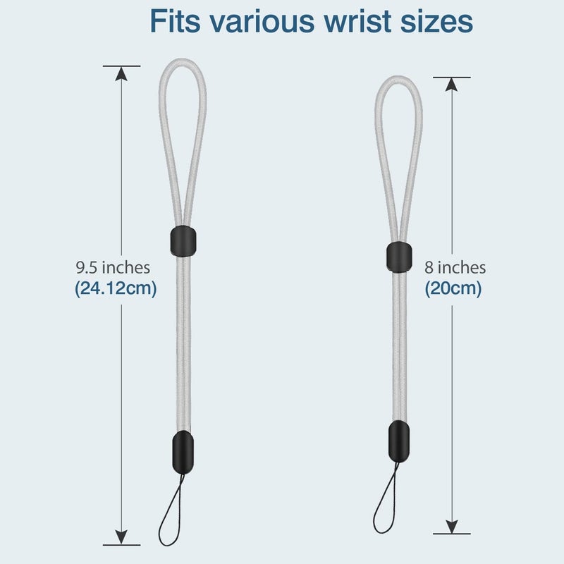 Hukado Hand Wrist Strap Lanyard  6 Pack 8inch Adjustable Nylon Wristlet Straps Keychain String for Cell Phone Case Holder  AirPods Pro 2 2022  Camera  Key  GoPro  USB Drive  Ski Glove (Black+Gray) - Image 5